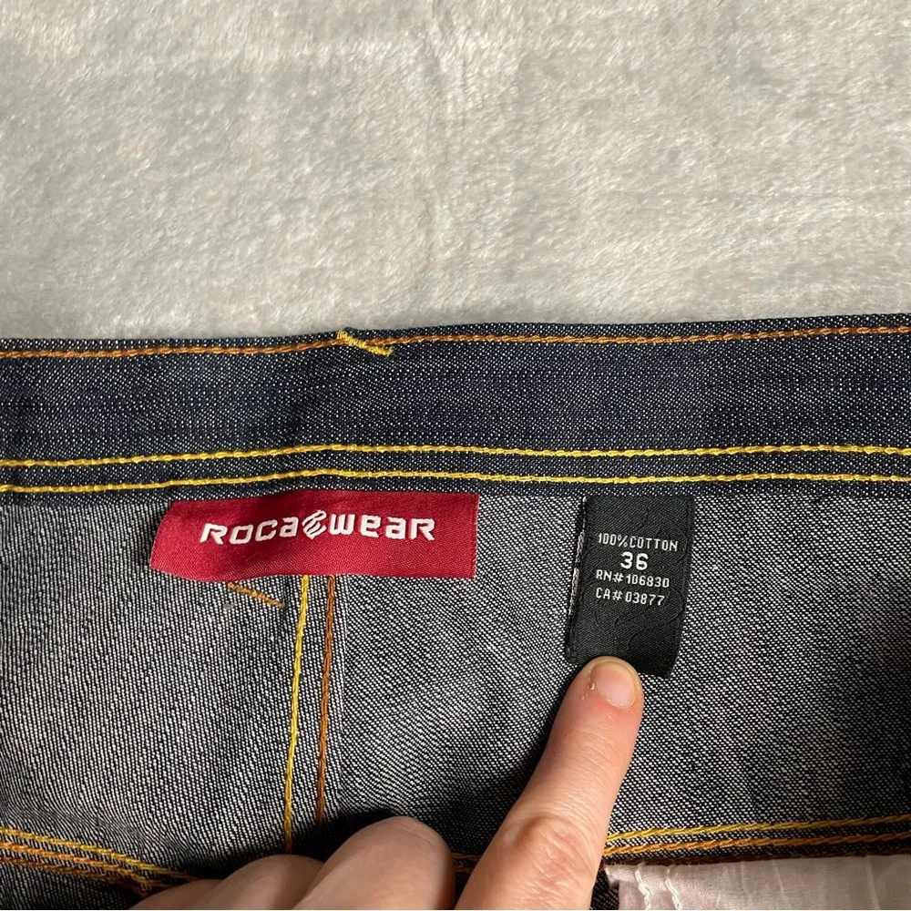 Rocawear Roca Wear Jeans 36 Men’s Painted Pocket Loose Hip Hop‎ Dark